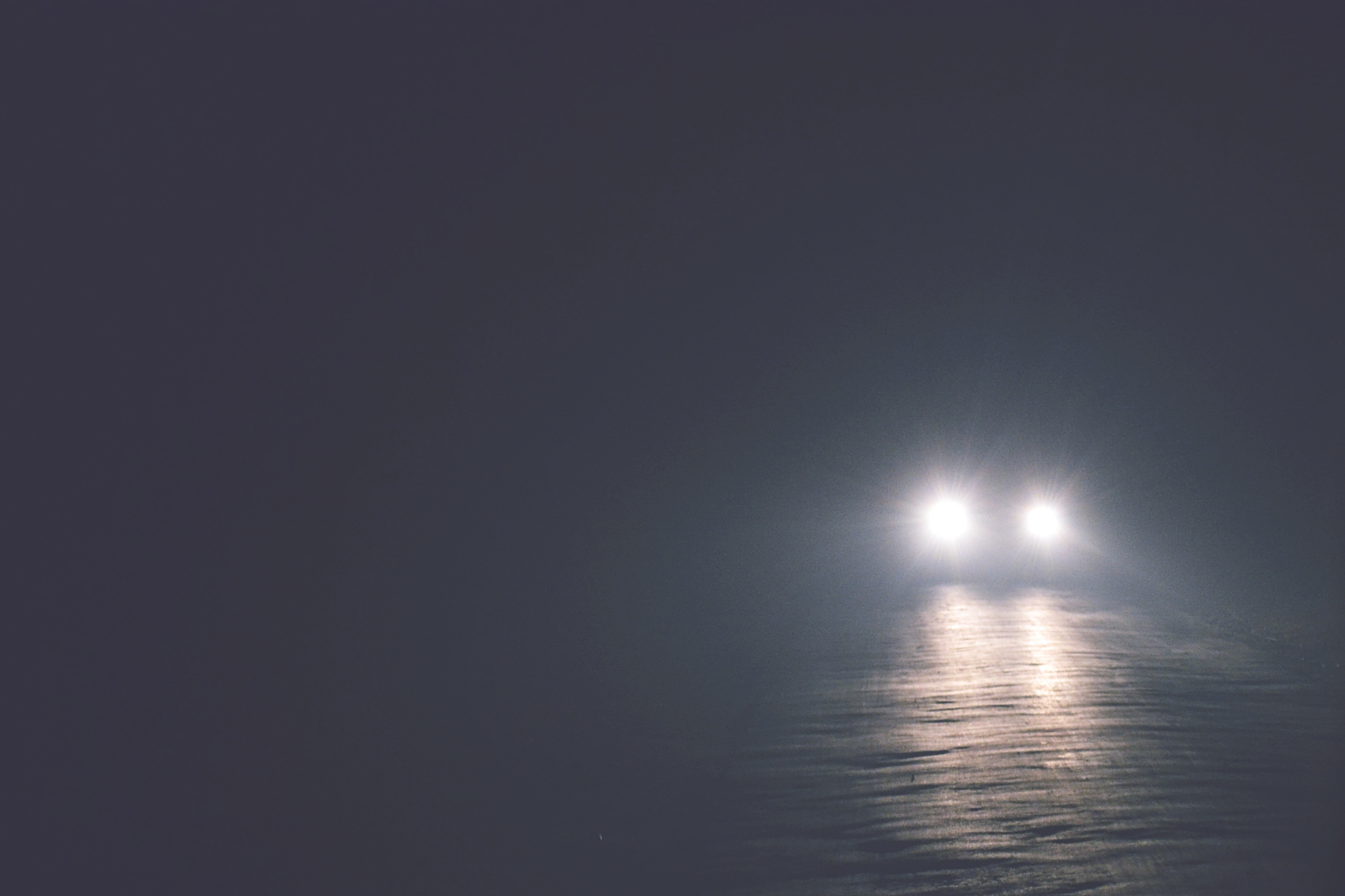 Car lights on full beam